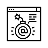 fraud internet problem line icon vector illustration