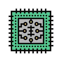 ilustración de vector de icono de color de microchip