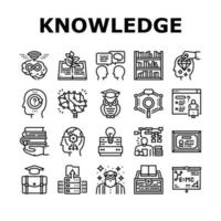 Knowledge And Mind Intelligence Icons Set Vector