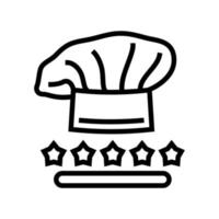 cocinero chef revisión línea icono vector ilustración