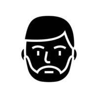 bearded man glyph icon vector illustration