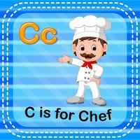 flashcard letra c es para chef vector