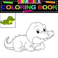 crocodile coloring book vector