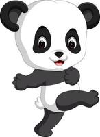 Cute funny baby panda vector