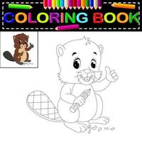 libro para colorear castor vector