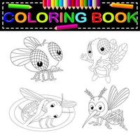 libro para colorear de insectos vector