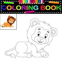 libro para colorear león vector