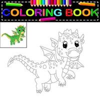 libro para colorear dragón vector