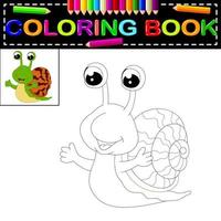 snail coloring book vector