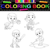 libro para colorear de deporte vector