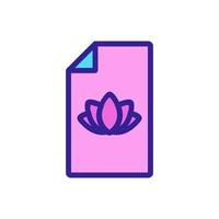 yoga mat with lotus icon vector outline illustration