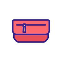 wallet with zipper icon vector outline illustration