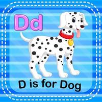 Flashcard letter D is for dog vector