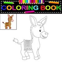 libro para colorear burro vector