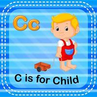 Flashcard letter C is for child vector