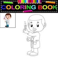 scientist coloring book vector