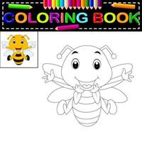 libro para colorear abeja vector