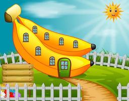 banana house in garden vector