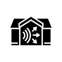 ilustración de vector de icono de glifo acústico de casa