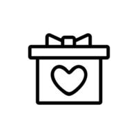 Gift and heart icon vector. Isolated contour symbol illustration vector