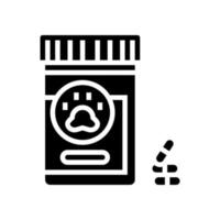 medicamentos sedantes para mascotas glifo icono vector ilustración