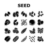 Seed Plant Agriculture Culture Icons Set Vector
