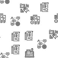 proceso de trabajo de planificación patrón transparente de vector