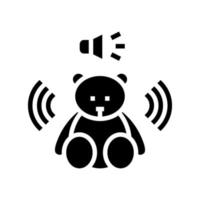 sound musical teddy bear toy glyph icon vector illustration