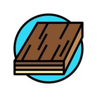Ilustración de vector de icono de color de piso de madera de parquet