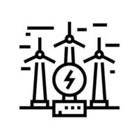 wind electricity construction line icon vector illustration