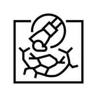 ilustración de vector de icono de línea de reparación de paneles de yeso