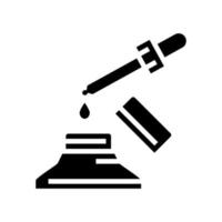 medicine homeopathy liquid dropping from pipette glyph icon vector illustration