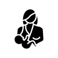 mother feeding baby glyph icon vector illustration