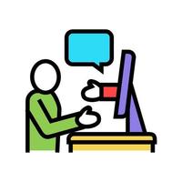 internet greeting and communication color icon vector illustration