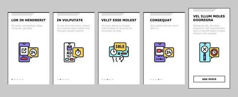 Ephemeral Content Onboarding Icons Set Vector