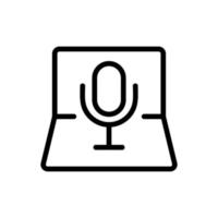 microphone, laptop icon vector. Isolated contour symbol illustration vector