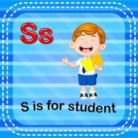 Flashcard letter S is for student vector