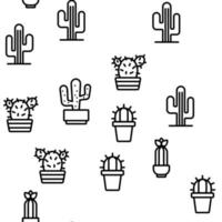 Cactus Domestic Plant Vector Seamless Pattern