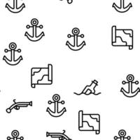 pirata, cosas, vector, seamless, patrón vector