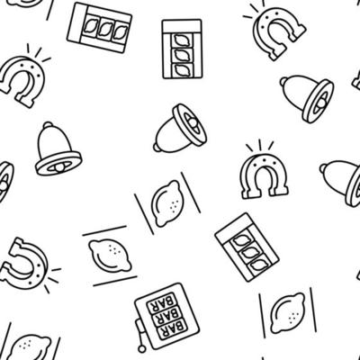 Slot Casino Machine Vector Seamless Pattern