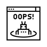 Ups web error línea icono vector ilustración