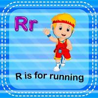 flashcard letra r es para correr vector