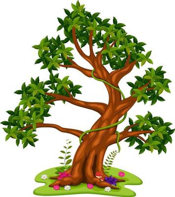 Green tree on white background illustration