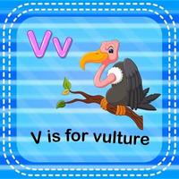 Flashcard letter V is for vulture vector