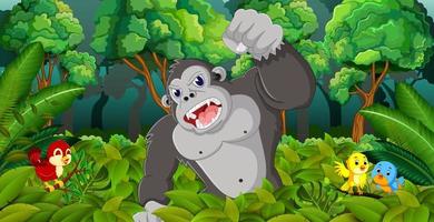 Gorilla in the forest vector