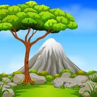 Beatiful mountain in forest vector