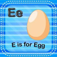 Flashcard letter E is for egg vector
