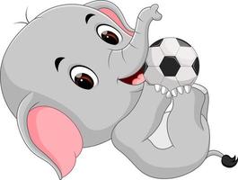 divertido, elefante, caricatura, con, pelota vector