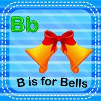 Flashcard letter B is for bells vector