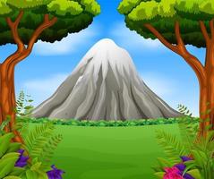 Beatiful mountain in forest vector